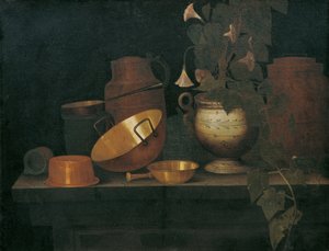 Stilleven met koperen vaatwerk door Joannes de Cordua