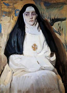 Een non. Schilderij door Joaquin Sorolla (1863-1923) door Joaquín Sorolla