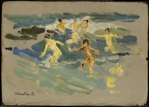 Strand van Valencia, ca. 1904 door Joaquín Sorolla