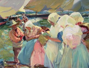 Vissersvrouwen op het Strand