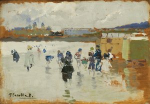 La Concha Strand, San Sebastián, 1906 door Joaquín Sorolla
