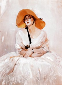 Portret van Raquel Meller (1888-1962), Spaanse zangeres en actrice. Detail. Schilderij door Joaquin Sorolla (1863-1923). 1919. Madrid. Sorolla Museum.