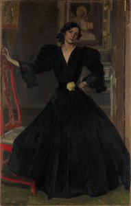 Señora de Sorolla in het zwart door Joaquín Sorolla