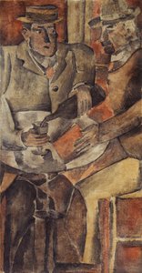 Cafébijeenkomst, ca. 1926 door Joaquín Torres García