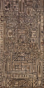 Universele symmetrische compositie in zwart en wit door Joaquin Torres Garcia