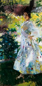 Maria in Valenciaanse boerenkostuum (Maria vestida de labradora valenciana) door Joaquín Sorolla