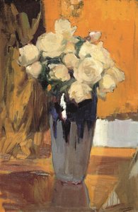 Witte rozen uit mijn thuistuin, 1920 door Joaquín Sorolla