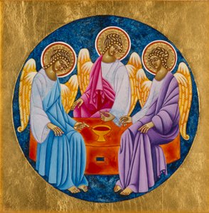 Heilige Drie-eenheid, 2005 (eitempera en 24k goud op hout)