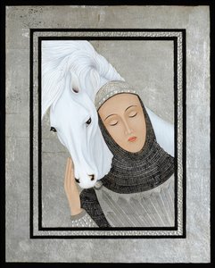 Joan Gathers Strength, 2017 (eitempera en sterling zilver op hout)