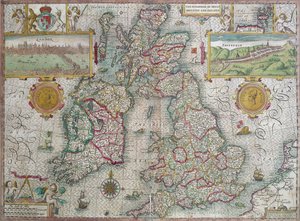 Kaart van het Koninkrijk Groot-Brittannië en Ierland, 1610