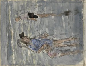 Figuren in zee door Johan Antonie de Jonge