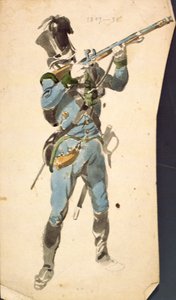 Een Schutter van de Oostenrijkse Jaegers, het Prestige Korps van een Nationale Elite, 1835 door Johan Baptiste Heinefetter