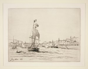 Entrée du Port de Honfleur (Ingang van de Haven van Honfleur) door Johan Barthold Jongkind