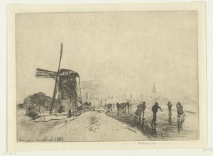 Gezicht op Maassluis door Johan Barthold Jongkind