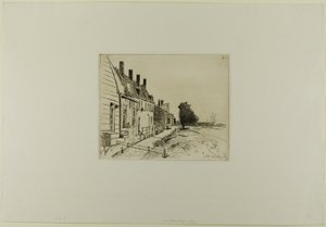 Huizen langs het kanaal, uit Boek van zes etsen, gezichten op Holland door Johan Barthold Jongkind