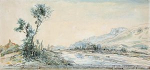 Landschap bij de rivier Le Drac nabij Grenoble door Johan Barthold Jongkind