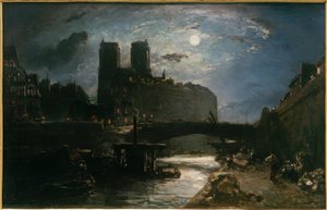 Notre-Dame de Paris bij maanlicht