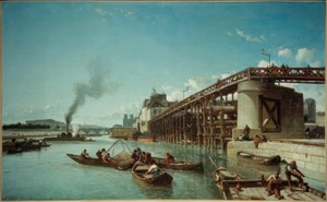 Parijs, havenbrug aan de Seine (Le Pont de l’Estacade)