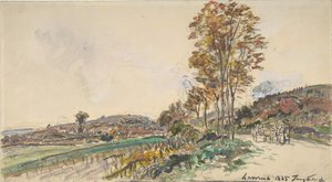 Weg bij La Côte-Saint-André, 1885 door Johan Barthold Jongkind