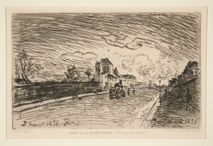 Sortie de la Maison Cochin (Faubourg Saint-Jacques) door Johan Barthold Jongkind