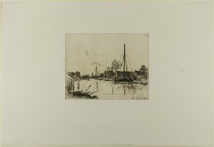Het kanaal, uit Boek met zes etsen, gezichten op Holland door Johan Barthold Jongkind