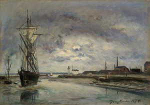 De haven van Honfleur door Johan Barthold Jongkind