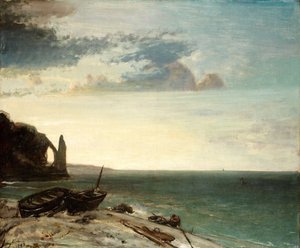 De zee bij Etretat door Johan Barthold Jongkind