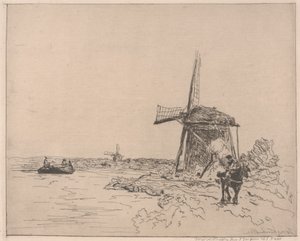 Het jaagpad, gedrukt door Auguste Delâtre door Johan Barthold Jongkind