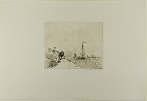 De twee zeilboten, uit Boek met zes etsen, gezichten op Holland door Johan Barthold Jongkind