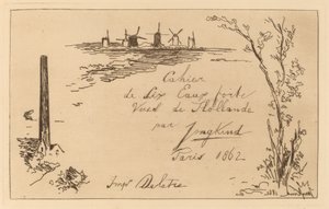 Titelpagina (Titre du cahier de six eaux-fortes) door Johan Barthold Jongkind