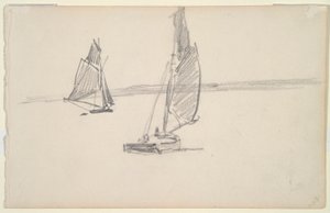 Twee Vissersboten op Rustig Water (recto); Twee Zeilboten op Rustig Water (verso)