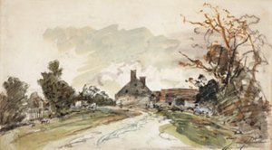 De weg door Côte-Saint-André bij Grenoble door Johan Barthold Jongkind