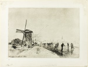 Uitzicht op de stad Maassluis door Johan Barthold Jongkind
