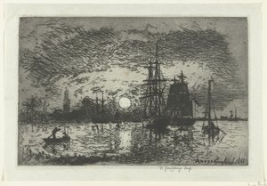 Zonsondergang bij de haven van Antwerpen