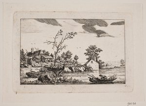 Landschap bij een meer door Johan Bülow