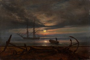 Deense kust bij maanlicht