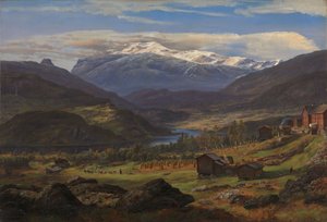 Uit Hjelle in Valdres door Johan Christian Dahl