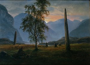 Landschap met gedenkstenen