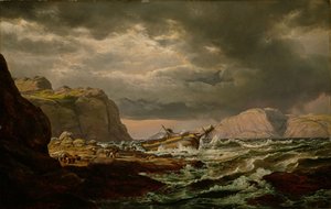 Schipbreuk aan de Noorse Kust door Johan Christian Dahl