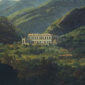 Het Koninklijk Paleis van Quisisana, nabij Napels door Johan Christian Dahl