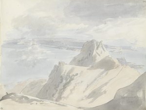Uitzicht over de Golf van Napels vanaf de Monte Epomeo, Ischia door Johan Christian Dahl
