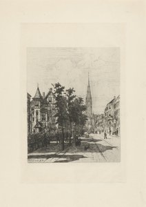 Gezicht op de Vondelstraat van Amsterdam door Johan Conrad Greive