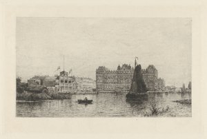 Gezicht op het Amstel Hotel door Johan Conrad Greive