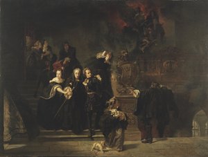 De Brand in het Koninklijk Paleis, Stockholm, 7 mei 1697, 1862-66 door Johan Fredrik Hockert