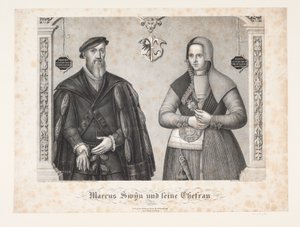 Marcus Swin en echtgenote door Johan Friedrich Fritz