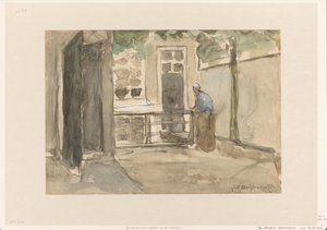 Gezicht op een Binnenplaats vanuit het Atelier van de Kunstenaar in de Kazernestraat te Den Haag