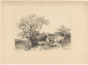 Landschap met boerderij