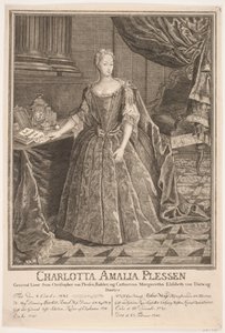 Charlotte Amalie Plessen door Johan Herman Thiele