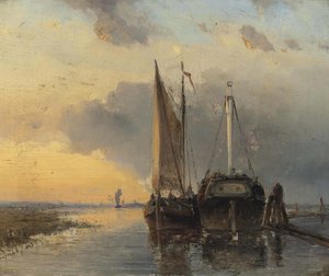 Haven aan een Nederlandse rivier