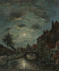 Een binnenvaartkanaal bij Dordrecht, Claire de Lune.